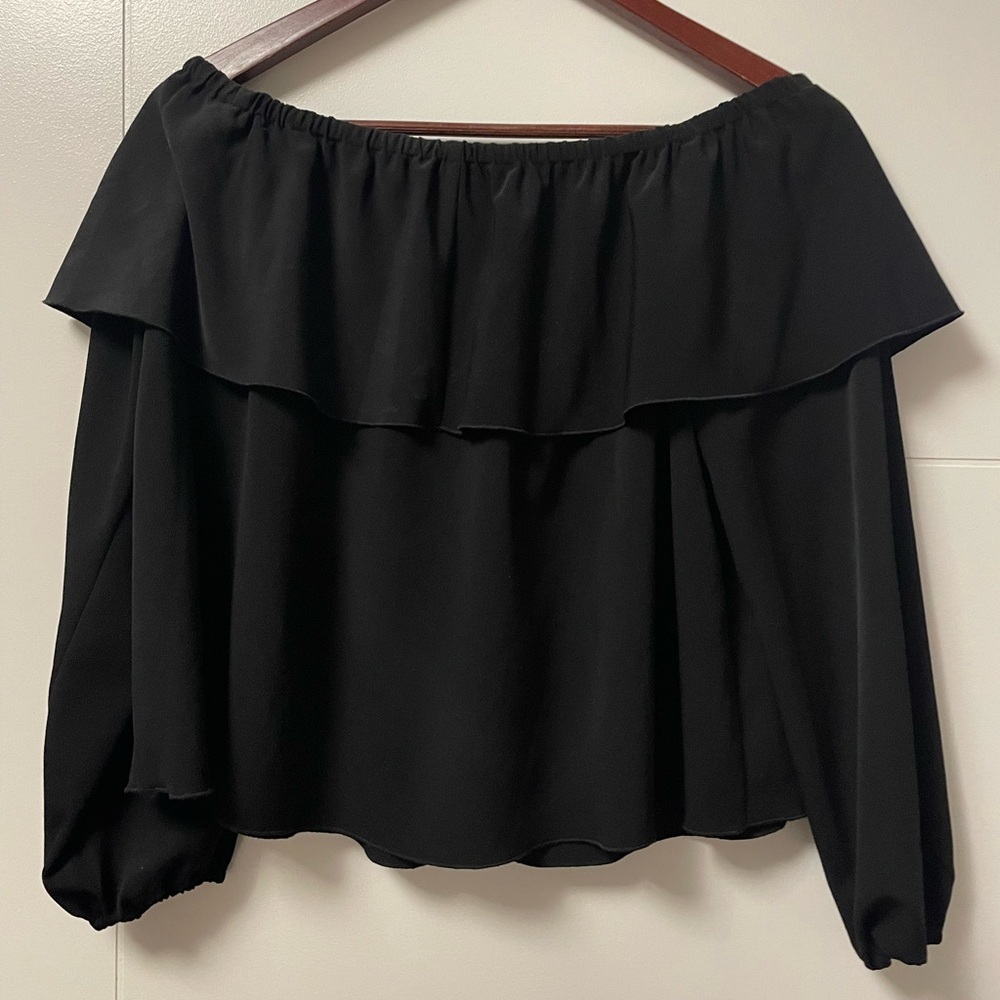 Wilfred Elegant Black Gathered Top
